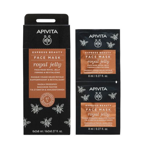 Apivita Express beauty maska za lice s matičnom mliječi za učvršćivanje i revitalizaciju, 2x8 ml slika 1