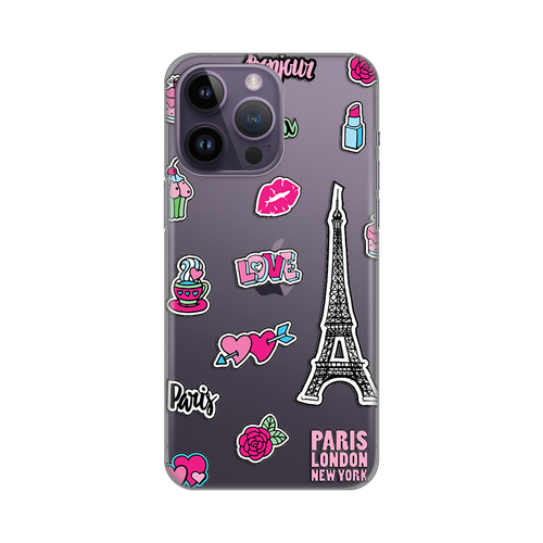 Torbica Silikonska Print Skin za iPhone 14 Pro Max 6.7 Love Paris slika 1