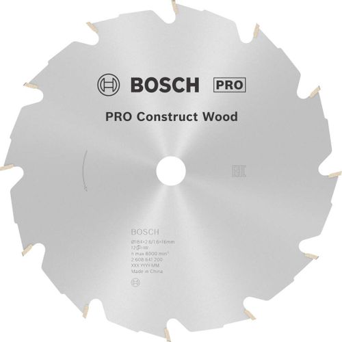 Bosch PRO Construct Wood list kružne testere 184x2.6x16 mm 12z HB max 8.000 o/min (2608641200) slika 1