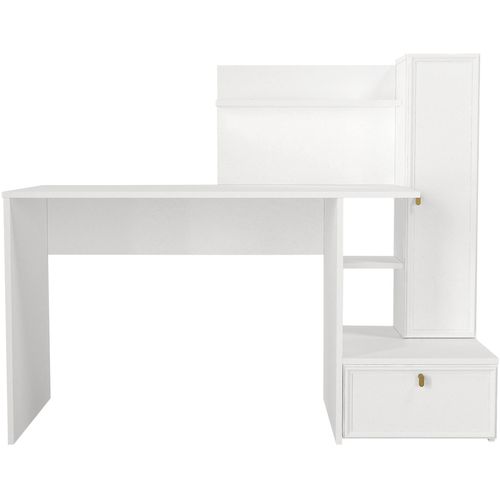 Woody Fashion Radni stol, Bijela boja, Shellon - White slika 7