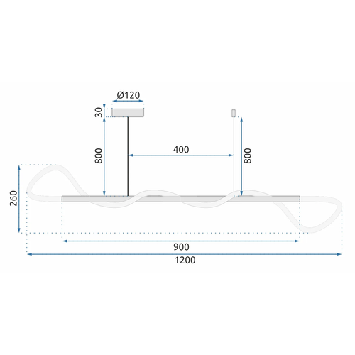 TOOLIGHT LED stropna svjetiljka APP855-CP Duga Krom slika 2