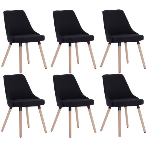 Blagovaonske stolice od tkanine 6 kom crne slika 10