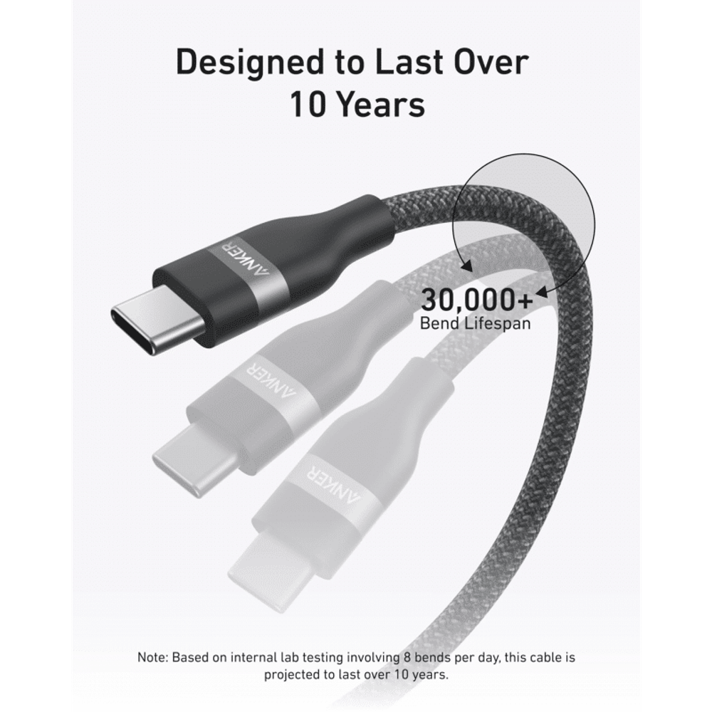 USB-C na USB-C kabel Anker 240 W 180 cm crni A82E2H12 slika 4