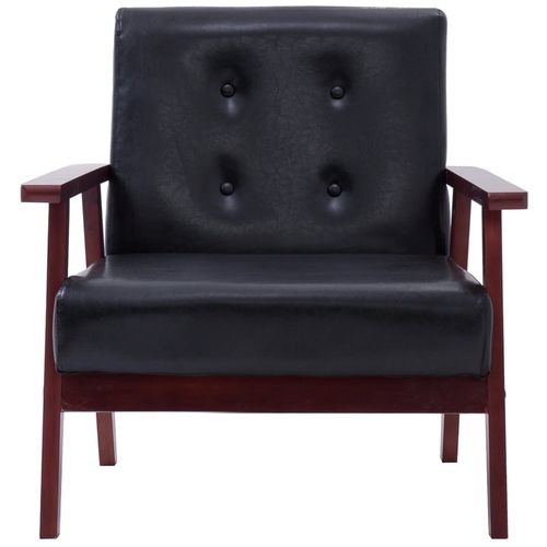 Fotelja od umjetne kože crna slika 10