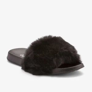 Coqui Ženske papuče Furry, Crne