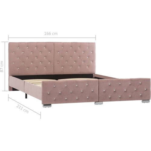 Okvir za krevet ružičasti baršunasti 160 x 200 cm slika 9