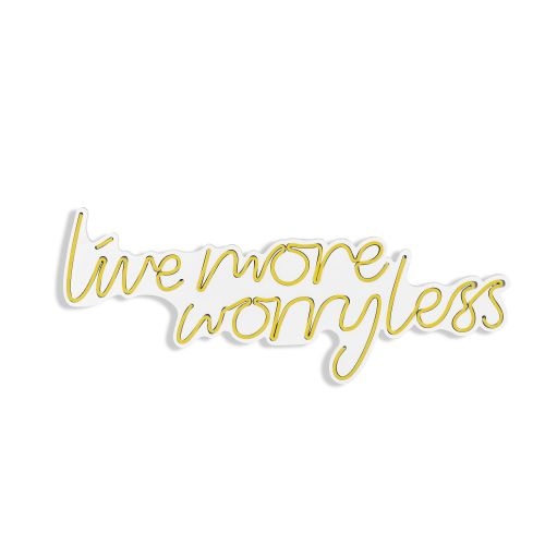 Wallity Ukrasna plastična LED rasvjeta, Live More Worry Less - Yellow slika 15