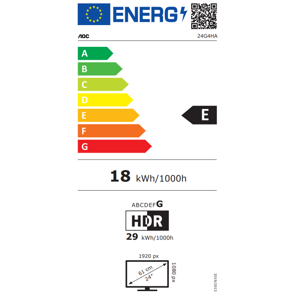 AOC 24G4HA , 24", DP, 2xHDMI, HAS, 200Hz, zvuč. 24G4HA slika 2