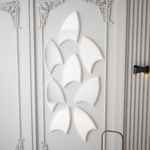 Damla Large - White White Decorative Chipboard Mirror slika 2