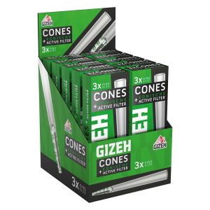 GIZEH Cones KING SIZE Conical Tubes Active Carbon Filter kutija-30 kom