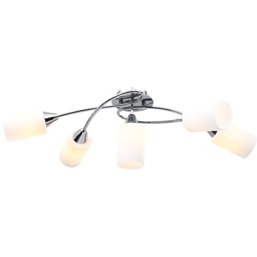Stropna svjetiljka s keramičkim sjenilima 5 žarulja E14 bijela slika 21