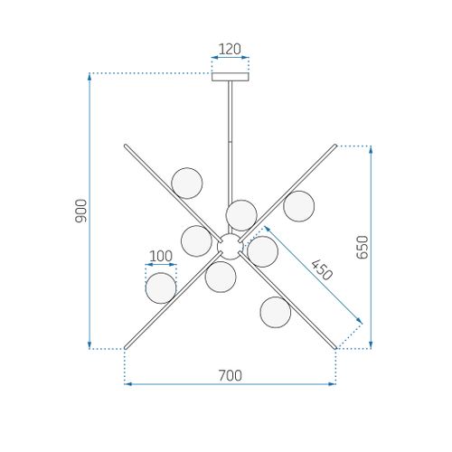 TOOLIGHT Viseća svjetiljka crna APP999-12CP slika 12