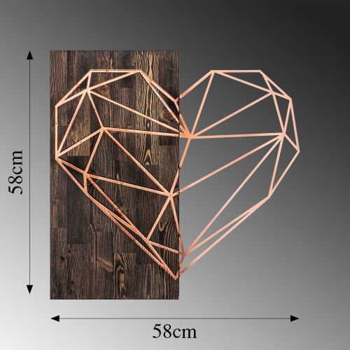 Wallity Drvena zidna dekoracija, Heart - Copper slika 6