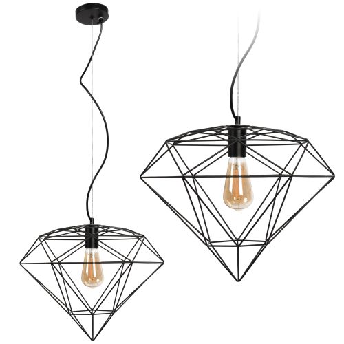 TOOLIGHT VISEĆA SVJETILJKA DIAMOND METAL LOFT BLACK APP563-1CP slika 6