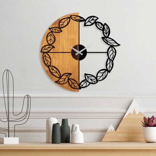 Wallity Ukrasni drveni zidni sat, Wooden Clock - 68 slika 1