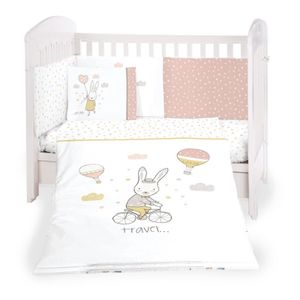 Kikka Boo Set posteljine + Ogradica Rabbits In Love 60x120cm