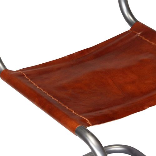 Blagovaonske stolice od prave kože 2 kom smeđe slika 22