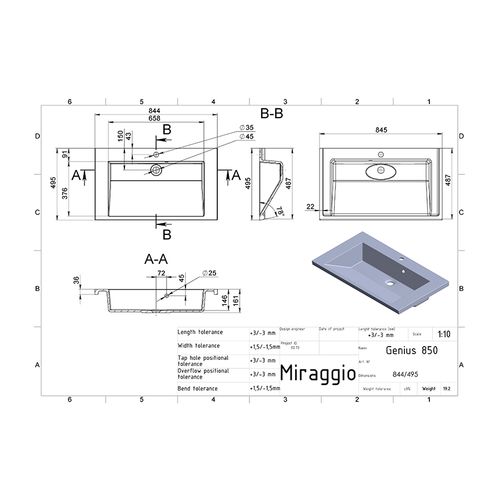 Umivaonik Genius 850 slika 3