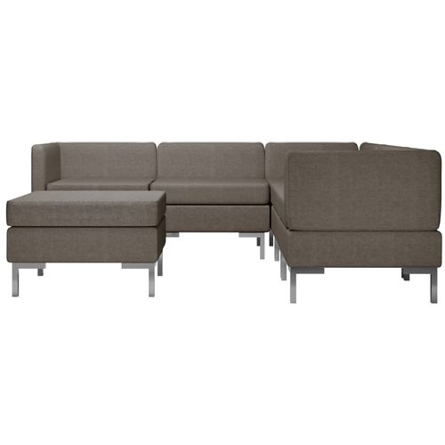 6-dijelni set sofa od tkanine smeđe-sivi slika 33
