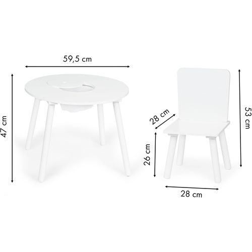 EcoToys WH135 bijeli set dječji stol sa stolicama 2 komada slika 5