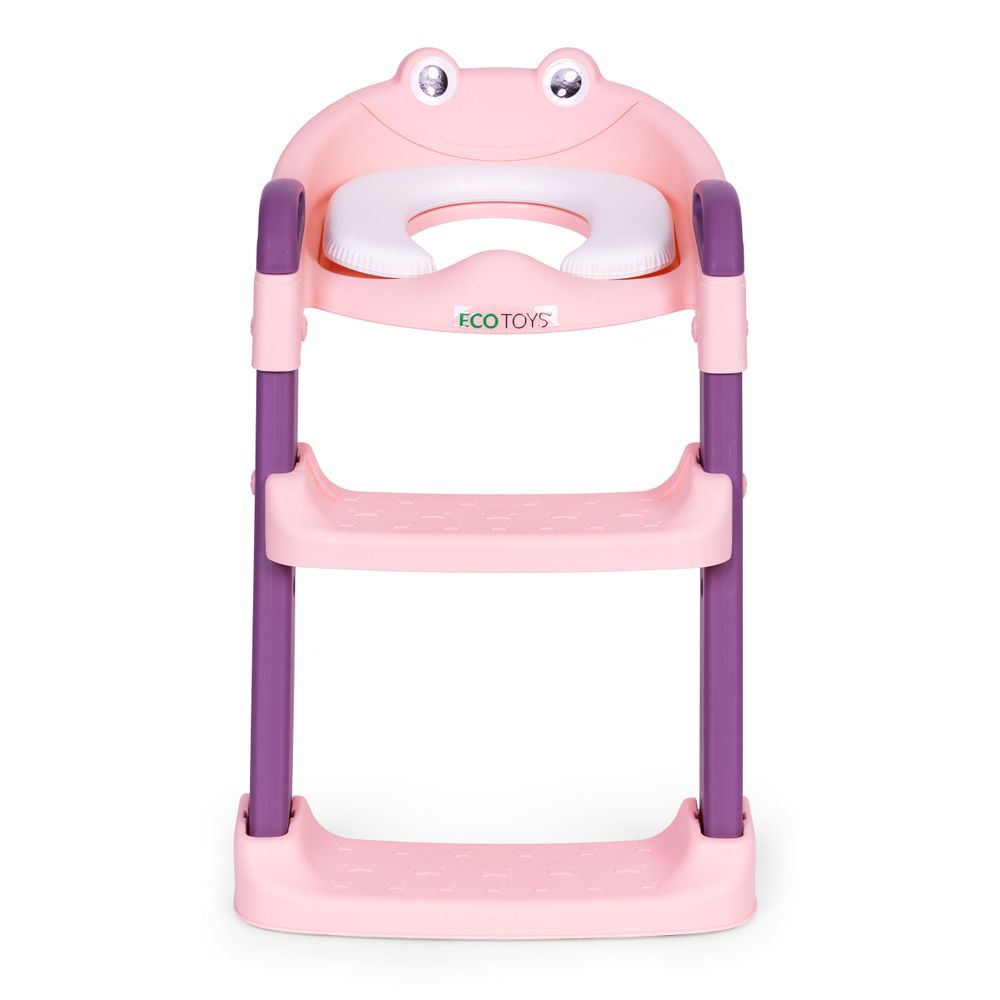 WC daska za djecu sa stepenicama i ljestvama, roza, ECOTOYS slika 2