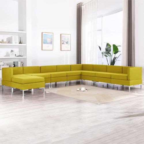 9-dijelni set sofa od tkanine žuti slika 16