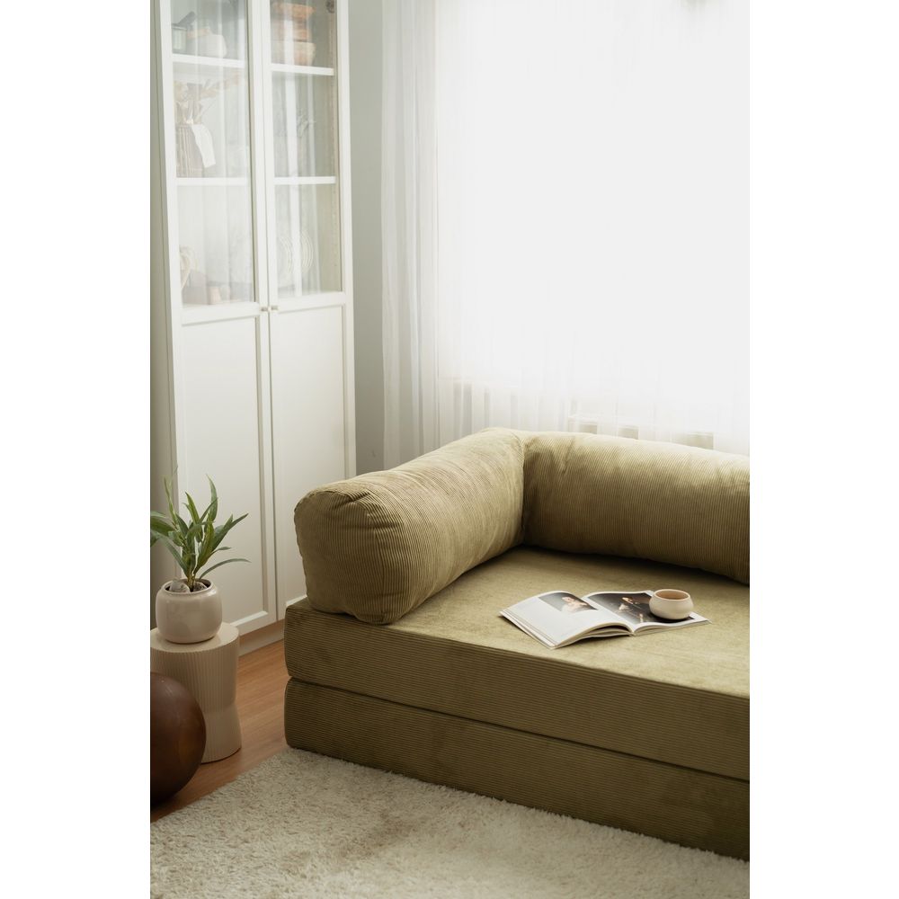 Nook - Khaki 3-sjedalni Sofa na Razvlačenje slika 4