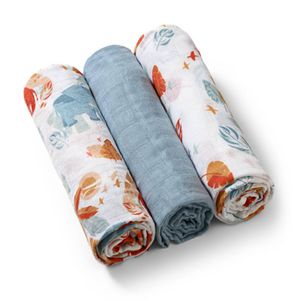 BabyOno Tetra pelene Muslin Safari, pastelno plava