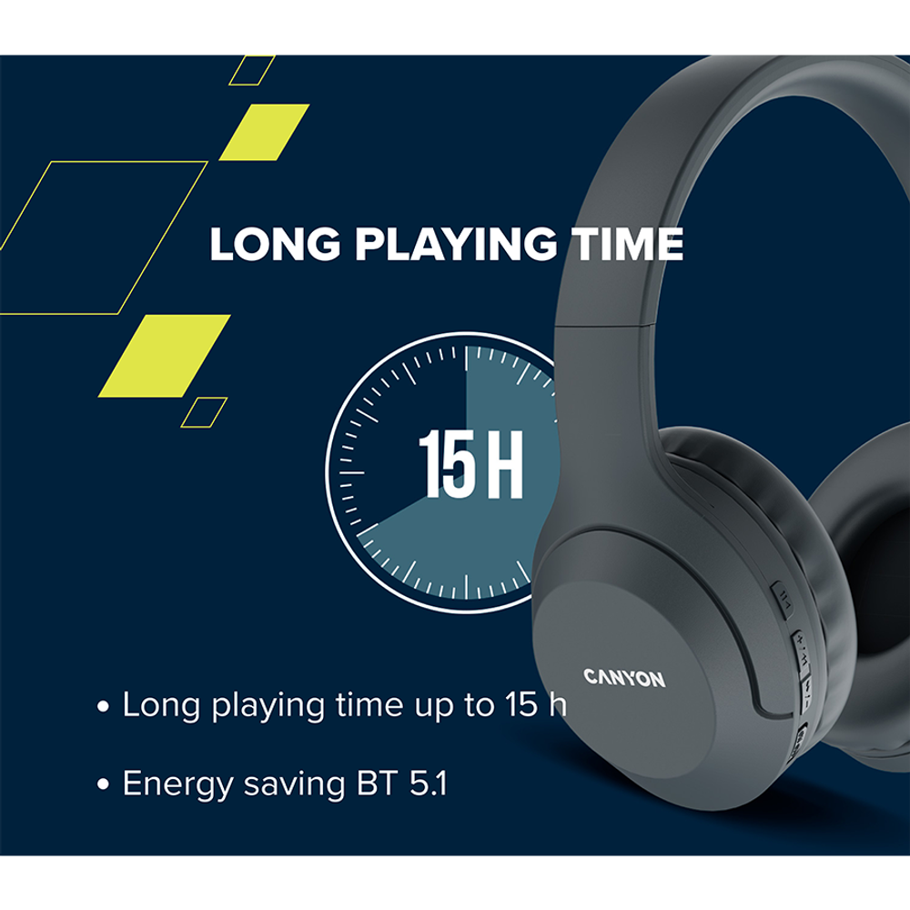 CANYON BTHS-3 Bežične Bluetooth Slušalice, Bež slika 9