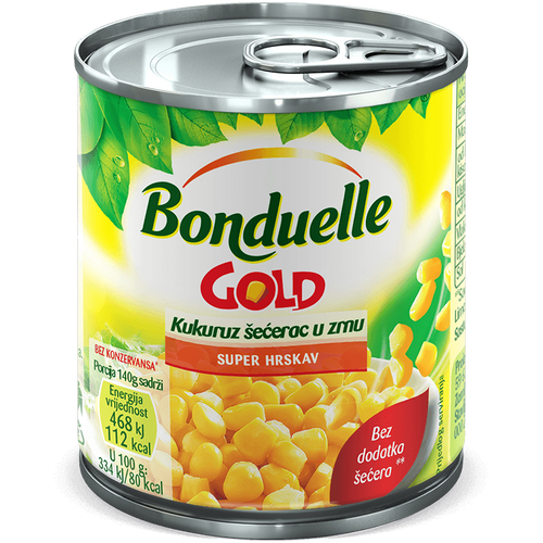 Bonduelle Kukuruz šećerac u zrnu gold 670g, ocjeđene mase 570g slika 1