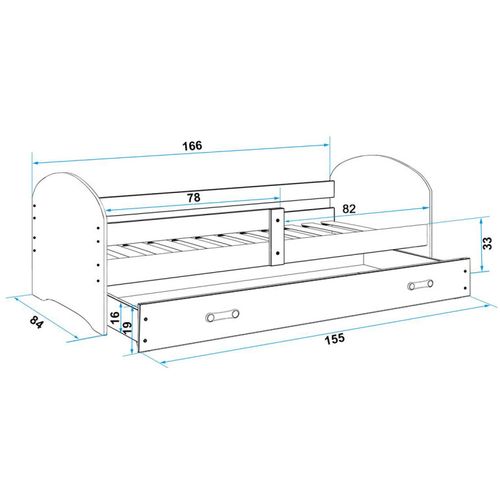 Drveni dječji krevet Luki 160*80cm - DŽUNGLA slika 2