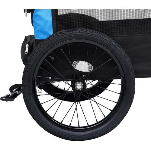2-u-1 prikolica za bicikl i kolica za kućne ljubimce plavo-crna slika 25