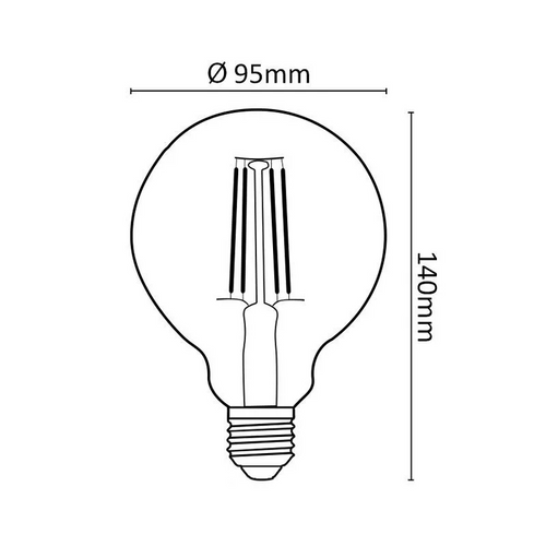 Asalite LED filamentna žarulja 7W G95, E27, 2000K, 650lm slika 2