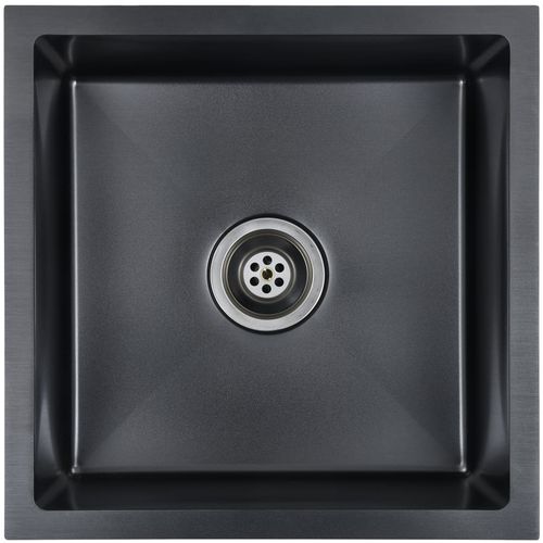Ručno rađeni kuhinjski sudoper s cjedilom crni nehrđajući čelik slika 8