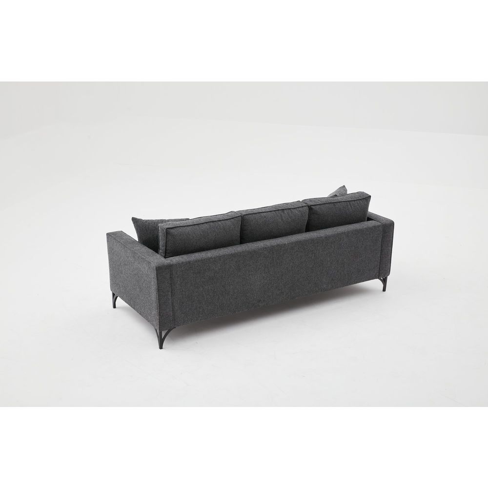 Berlin - Antracitna, Crna Antracitna 3-Sjedalna Sofa slika 8