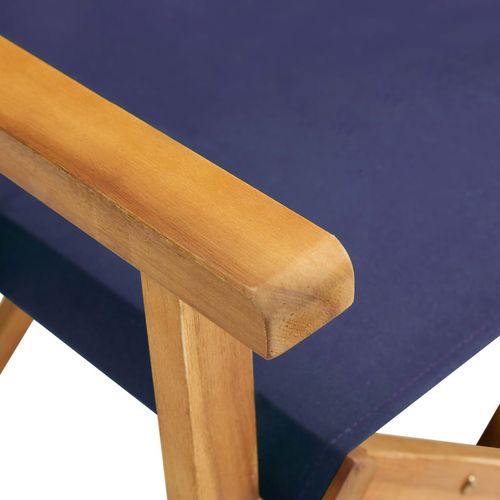Redateljska stolica od masivnog bagremovog drva plava slika 6