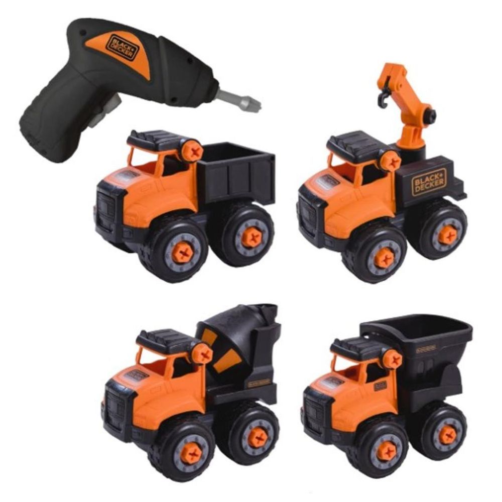 Black&Decker Set 4 vozila za rastavljanje+baterijski odvijač slika 1