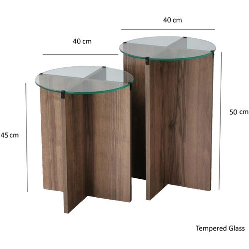 Lily - Walnut Walnut Nesting Table (2 Pieces) slika 9