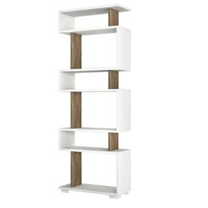 Woody Fashion Polica za knjige BLOK, Blok - White, Walnut