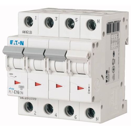 Eaton min.aut.prek. 16A, 3+N, 10kA, PL7-B16/3N 263985 - PL7-B16/3N slika 1