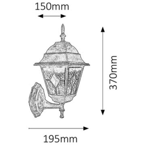 Rabalux Monaco spoljna zidna lampa 60W staro zlato IP43 Spoljna rasveta slika 2