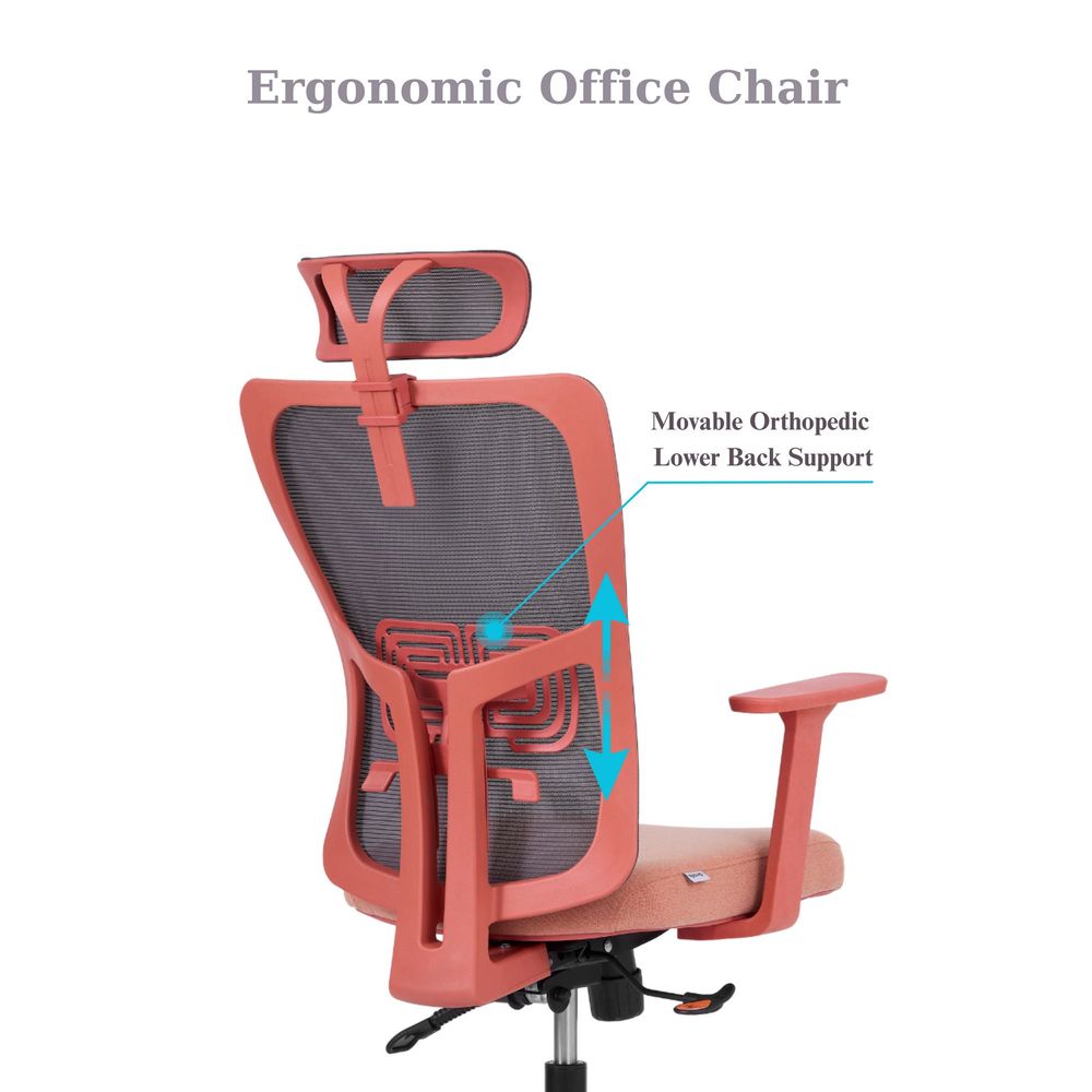 Office chair Lumbar 126 - Salmon colour slika 8