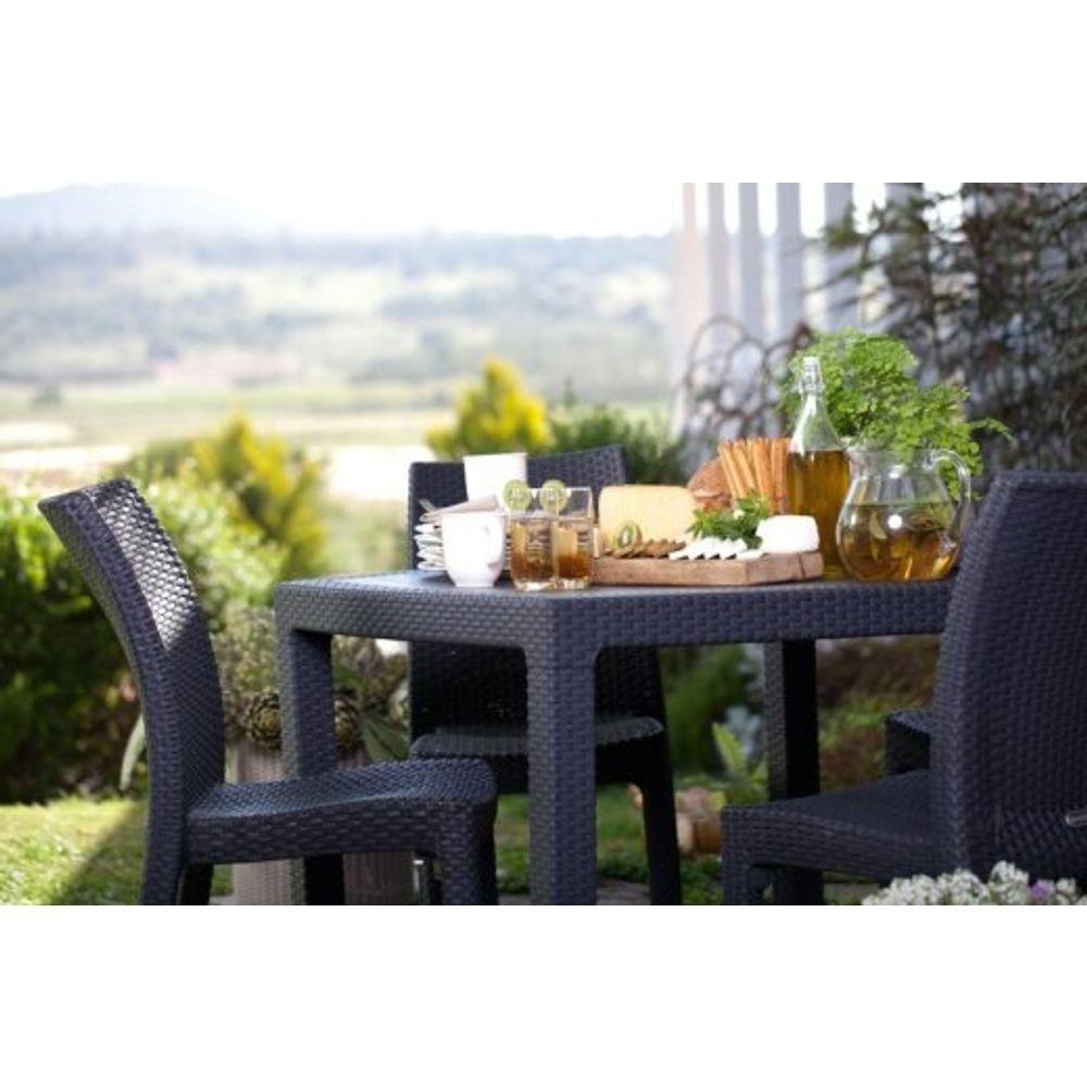 Keter vrtni sto QUARTET 95 x 95 x 74.5 cm  sivi slika 2