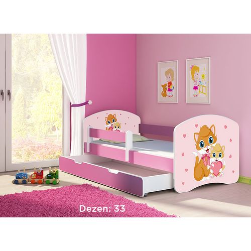 Deciji krevet ACMA II 180x80 F + dusek 6 cm PINK 33 slika 1