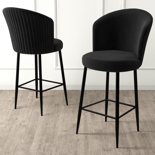 Fora - Black Black Bar Stool Set (2 Pieces) slika 2