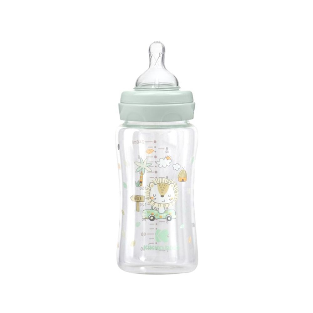 Kikka Boo Staklena flašica Jungle King 240ml 3m+ Mint slika 2