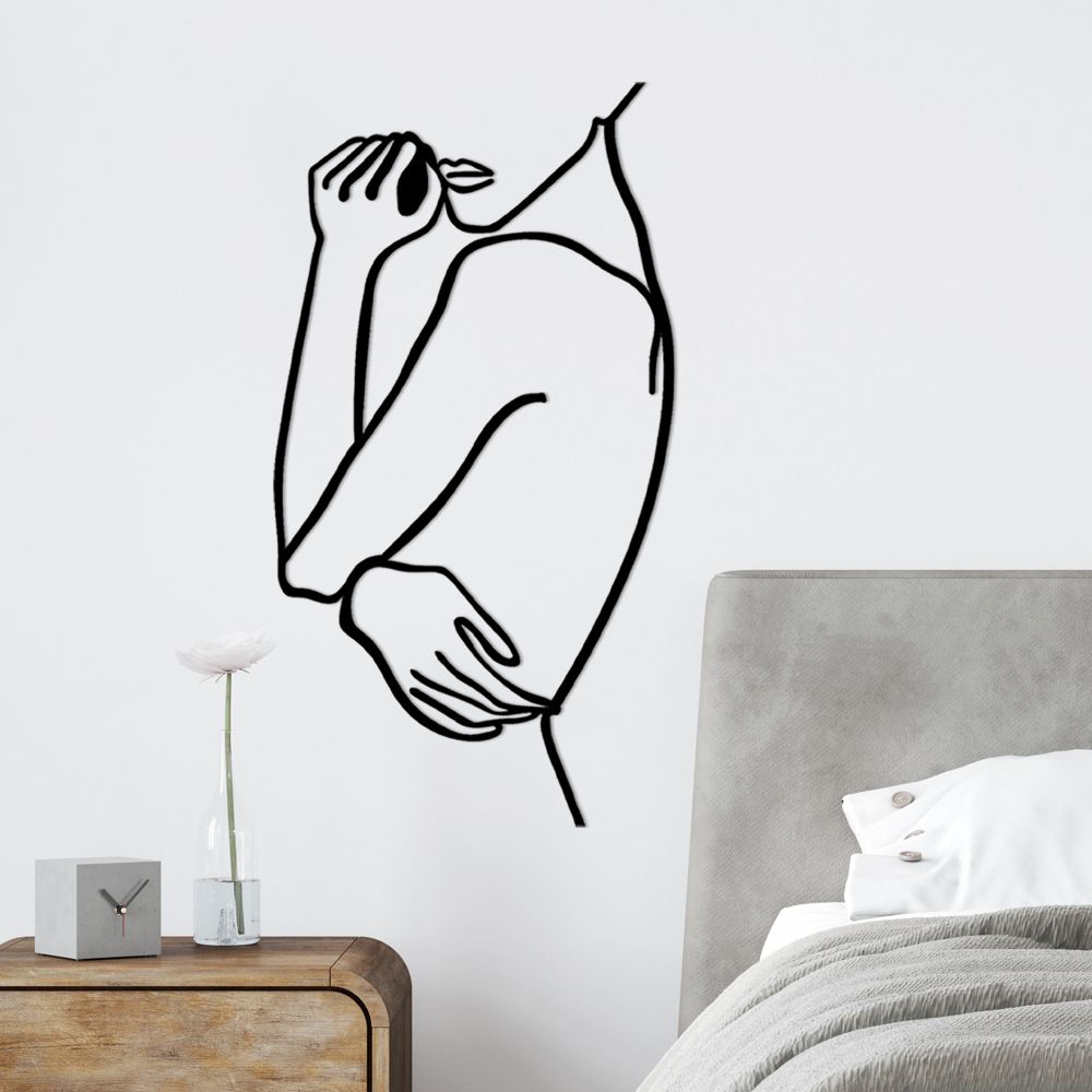 Decorative metal wall accessory Woman 2, colour: black slika 2