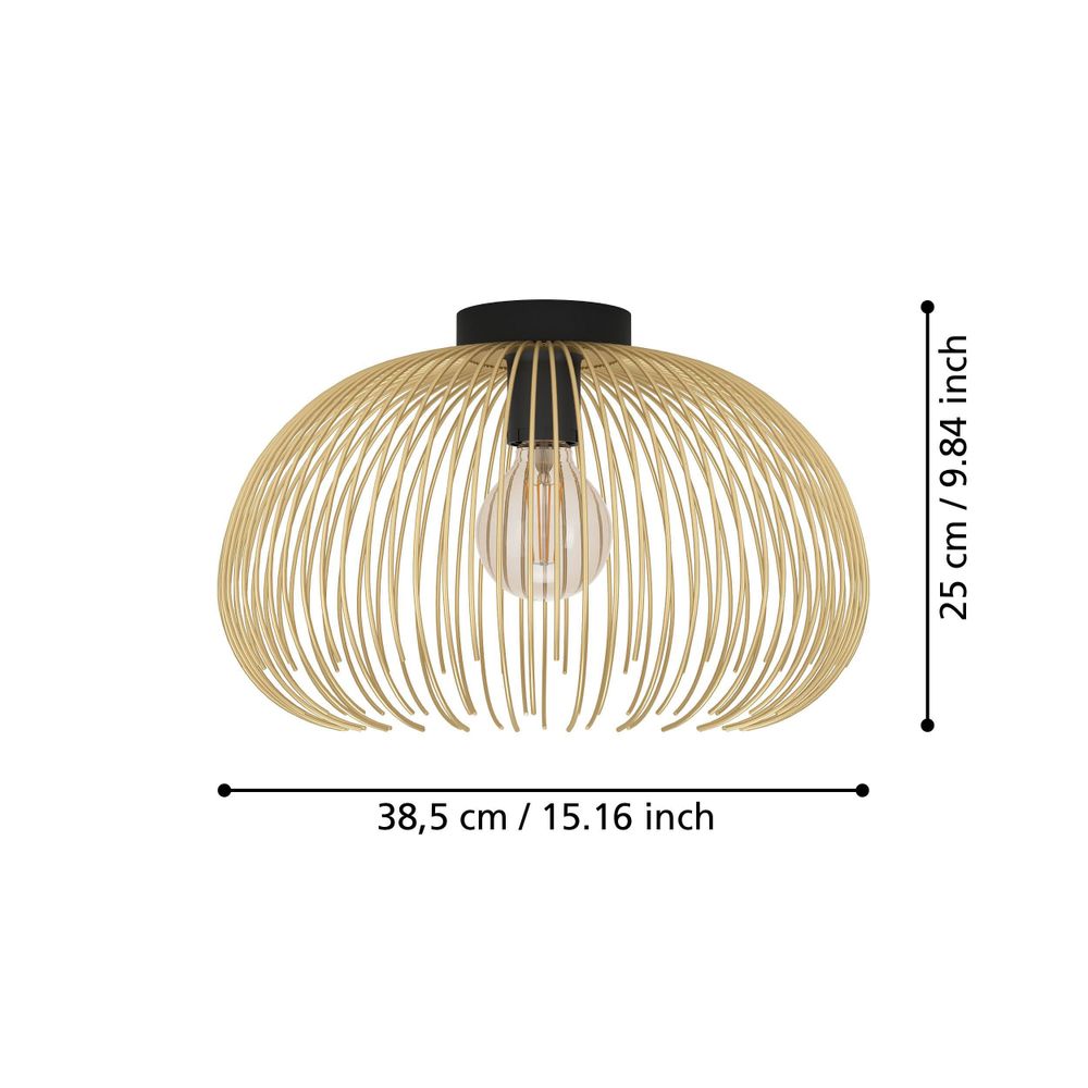 Eglo stropna lampa 'Venezuela' - crno/zlatna, E27, promjer 385 mm slika 4