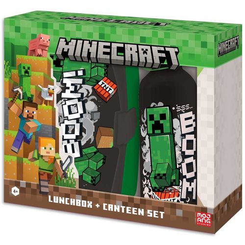 Minecraft lunch box + aluminium bottle set 500ml slika 2