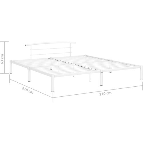 Okvir za krevet bijeli metalni 200 x 200 cm slika 24